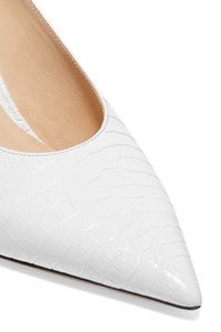 Scarpe da <span class=keywords><strong>donna</strong></span> con tacco alto a <span class=keywords><strong>spillo</strong></span> a punta in pelle di coccodrillo nuovo arrivo scarpe con Slingback - Product Image 5