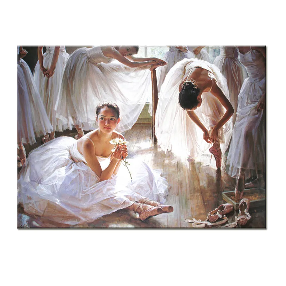 Bailarina pintura a óleo feito à mão em tela