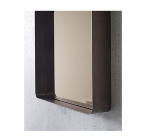 Contemporary Brushed Black Metal Framed Rounded Corner <strong>Wall</strong> <strong>Rectangle</strong> <strong>Mirror</strong> Horizontal or Vertical Design Artisan Home Decor - Product Image 4