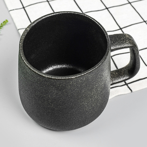 Punto negro Metal esmalte de porcelana café agua tazas - Product Image 3