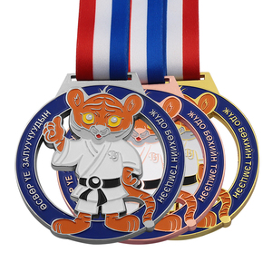 Precio al por mayor de chapado en oro de conmemorativa 3d Kung <span class=keywords><strong>Fu</strong></span> <span class=keywords><strong>chino</strong></span> medalla con cinta - Product Image 4