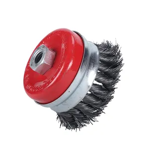 Pegatec 3 ''75ミリメートルTwisted Knot Cup Steel Brushes Rotary Wire Brush For Angle Grinder