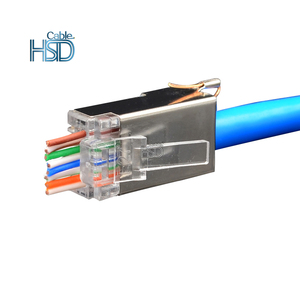 100 pièces par sac Connecteur RJ45 mâle pour fil de terre, en cuivre pur, 1000 cycles de raccordement, blindage métallique, norme IEC, certifié ISO9001 - Product Image 2