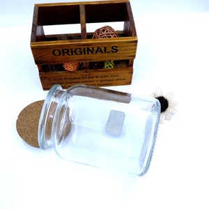 Commercio all'ingrosso bottiglia di Immagazzinaggio di vuoto con Airtight tappo di sughero 900ml Multi-Uso Contenitori 32 once di <span class=keywords><strong>vetro</strong></span> vuota stash vaso per il Tè Caramelle - Product Image 5