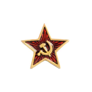 Qianyuan 레드 스타 해머 공산주의 상징 소련 상징 소련 핀 냉전 애국심 옷깃 핀