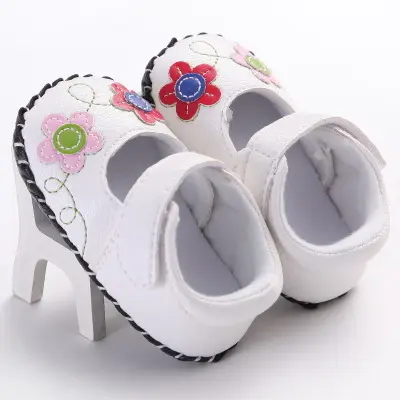 Hao Baby Foreign Trade 0-1 Years Old Girl Baby Princess Shoes Flower Rubber Bottom Toddler Shoes