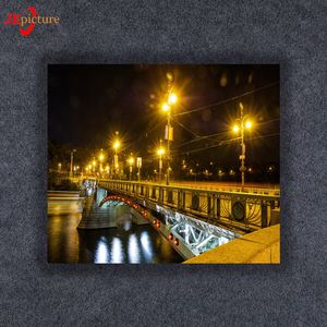 Negro noche paisaje par beso pintura con LED iluminado de imprimir la imagen en la pared - Product Image 1