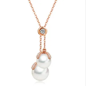 Недорогое модное роскошное многослойное жемчужное ожерелье из настоящего серебра 925 пробы, оптом