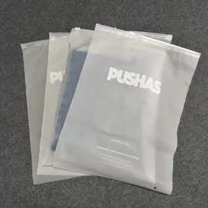 Frosted Bag Custom Matte/Frosted Biodegradable Plastic Packaging Zipper Bags T Shirt Swimwear Zip Lock Clothing Bags With Logo