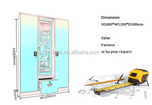 3 puerta dormitorio indio <span class=keywords><strong>Almira</strong></span> de acero Almirah armario en Dubai con cajón - Product Image 3
