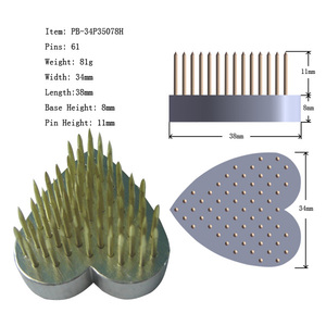 PIN, sostenedor de la flor, base de plomo, Forma del corazón, kenzan (PB-34P35078H) - Product Image 2