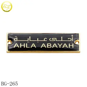 Personalized swimwear accessories metal label black spry arab style metal tag logos