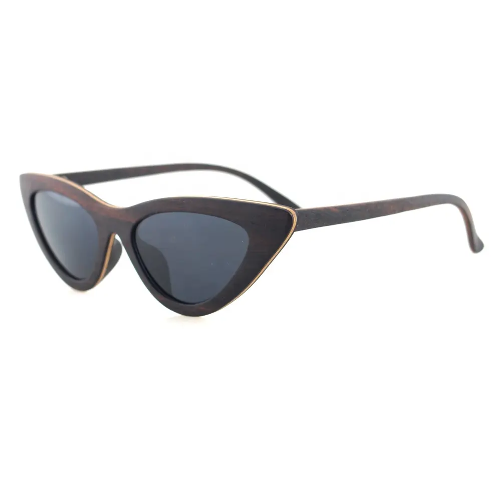 Wholesale Fashion High Quality Ebony Wooden Sunglasses for Women