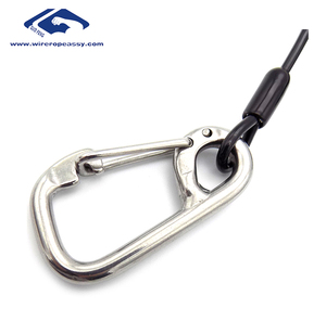 Las especificaciones completas de bobina de plástico cordón/Cordón de cable con acero <span class=keywords><strong>inoxidable</strong></span> 316 mosquetones - Product Image 2