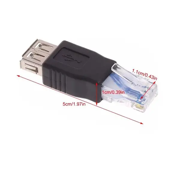 RJ45 to USB A type female adapter