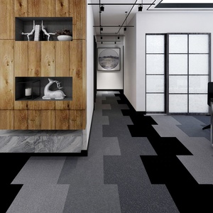 Cổ Phiếu Chống Cháy Đen Và Xám Nylon Đồng Bằng Thảm Gạch 50X50Cm Cho Văn Phòng Sử Dụng Thiết Kế Mới Thượng Hải Hangju Meteor Series - Product Image 2