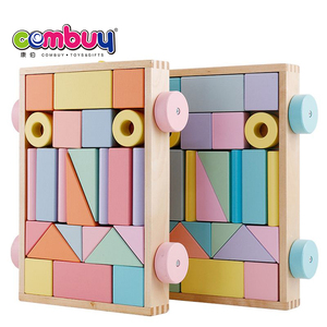 Jouet Macarons de chariot à tirer, blocs de construction en bois pour bébés - Product Image 2