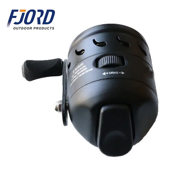 FJORD In Stock All Black Inner Line Shooting Built-In Close Spin Cast Cross Bow Casting Fishing Reel