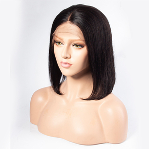 Jaycelie — perruque Bob Lace Front Wig naturelle lisse, cheveux humains, coupe au carré Short Bob, 8 pouces, pour africaines et américaines - Product Image 2