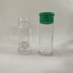Empty 2oz clear Glass <strong>Spice</strong> <strong>Jar</strong> with Plastic Flip Lid - Product Image 2