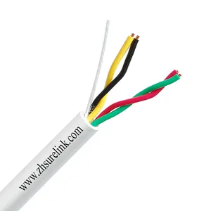 Cable de teléfono trenzado para interior o exterior, 4 núcleos, 0,50mm, cobre desnudo, 2 pares, 10, 20, 30, 50, 100 pares