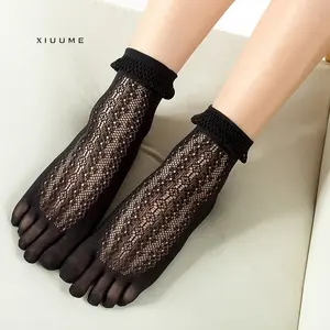 Hotsale Zomer Japan Meisje Sexy Nylon Kant Leuke Onzichtbare Vijf Zijde Teen Sokken