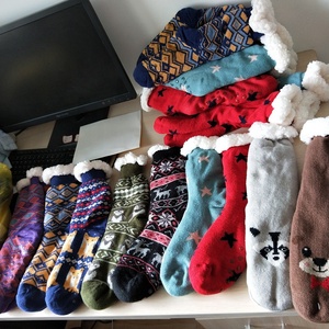 Chaussettes chaudes en tricot épais doublé de molleton, chaussons d'hiver à motif de flocon de neige de noël - Product Image 6
