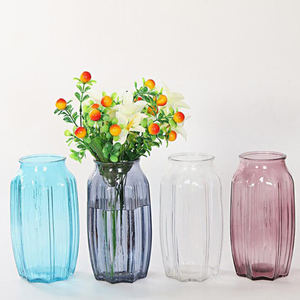 Vase à fleurs multicolores en verre, rond, divers types, vente en gros, pièces - Product Image 3