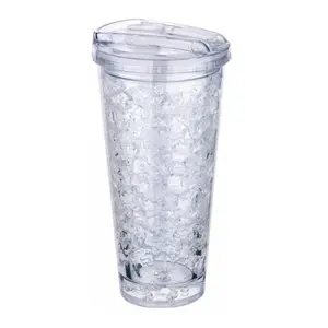 20oz cristal personalidad de plástico acrílico taza de café con tapa de paja