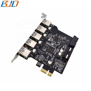 5 USB 3.0 Type-A + 19pin kết nối để <span class=keywords><strong>PCI</strong></span>-E 1x PCIe X1 Adapter mở rộng riser thẻ 5gbps với <span class=keywords><strong>SATA</strong></span> 15pin cổng điện - Product Image 2