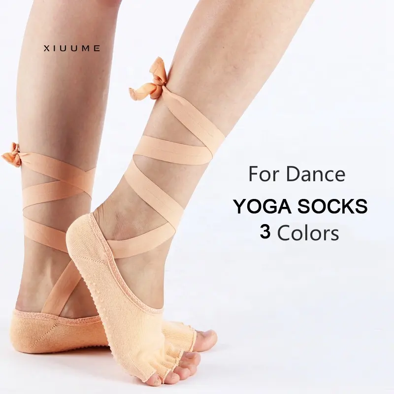 High quality long sexy ballet dancer yoga grip socks for women girl