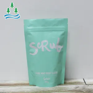 Customize Printed Stand Pouch Doypack Mylar 50g 100g 200g 250g Coffee Body Scrub Bath Salt Plastic Packaging Zipper Bags