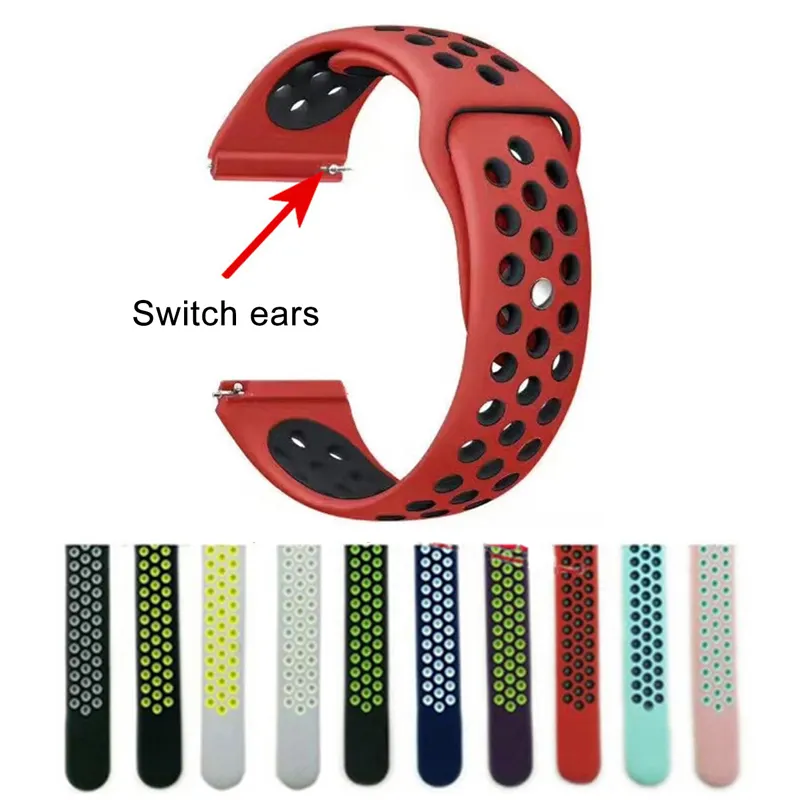 22mm Universal Silicone Strap for Xiaomi Amazfit Pace/Stratos 2 2S Strap For Samsung Gear S3 Band for Galaxy Watch 46mm Bands