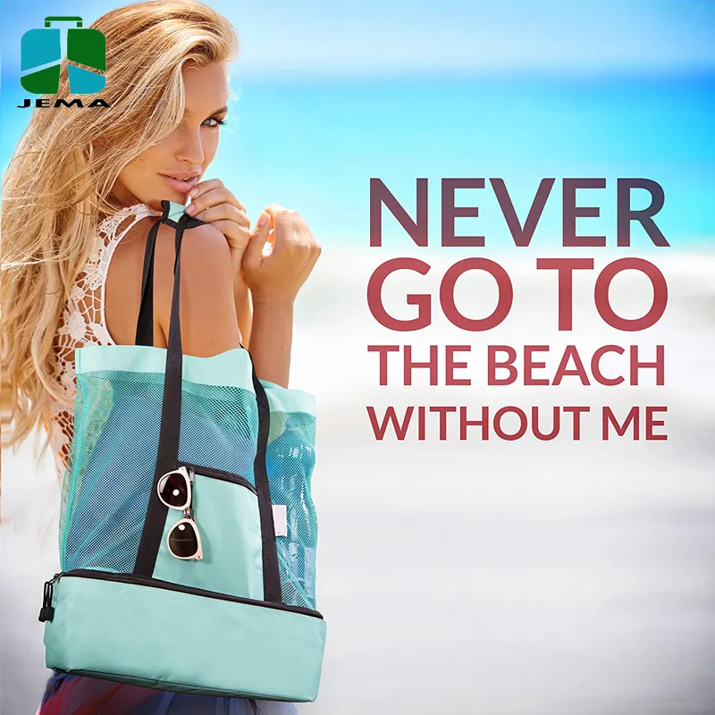 Large Waterproof Mesh Foldable beach Bag for beach trip