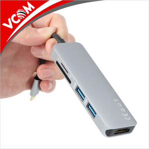 Meilleur En Gros OEM USB Type C d'accueil USB 3.<span class=keywords><strong>1</strong></span> C Mâle à HDMI + USB3.<span class=keywords><strong>0</strong></span> HUB * <span class=keywords><strong>2</strong></span> + TF + SD Mémoire carte D'accueil Adaptateur - Product Image 1