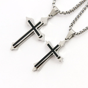 Grandes de moda colgantes de Cruz joyería de traje negro colgante de Cruz - Product Image 3