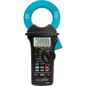 Allsun Meteran Jepit Digital EM468, Multimeter Digital Jangkauan AC1000A LCD 3 3/4 Digit