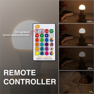 Bóng Đèn <span class=keywords><strong>LED</strong></span> Không Dây E27 24 Phím Điều Khiển Từ Xa 5W 10W Bóng Đèn <span class=keywords><strong>LED</strong></span> Nhiều Màu Thông Minh RGB - Product Image 2