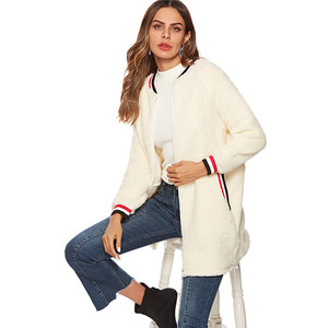 Fábrica de Guangzhou diseño Casual de <span class=keywords><strong>terciopelo</strong></span> acanalado manguito de manga larga de las mujeres de invierno otoño abrigos - Product Image 6
