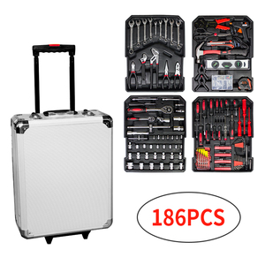 186Pcs Đa Chức Năng Công Cụ Thiết Lập Với Các Công Cụ Cơ Khí Wrenches Bạc Nhôm Hộp Xe Đẩy Kính Thiên Văn - Product Image 2
