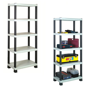 <strong>5</strong> <strong>Tier</strong> Black <strong>Plastic</strong> Heavy Duty <strong>Shelving</strong> Racking Adjustable Storage <strong>Unit</strong> - Product Image 1