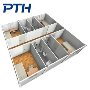 PTH prefabricated mobile container house 3x8m with corridor and can be stacked up 3 floors