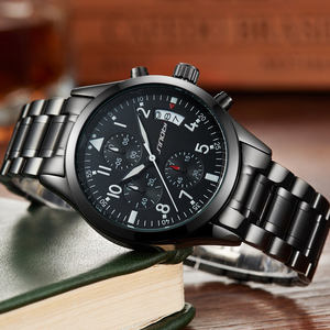 <span class=keywords><strong>Orologi</strong></span> da uomo <span class=keywords><strong>di</strong></span> lusso da uomo classici SINOBI <span class=keywords><strong>orologi</strong></span> da polso da uomo al quarzo impermeabili analogici <span class=keywords><strong>maschili</strong></span> minimalisti in acciaio inossidabile nero S9639G - Product Image 3