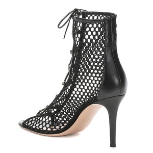 Ultime <span class=keywords><strong>Tacco</strong></span> Alto Nero A Rete Caricamenti del Sistema Della Caviglia Delle Donne scarpe Col <span class=keywords><strong>Tacco</strong></span> Alto Open Toe di Estate Tacchi - Product Image 3