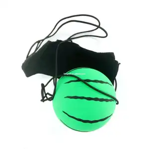 ストリング付きジャンプボール子供用おもちゃ高弾むスイカ型ゴム製ヨーヨーボールリストバンド付き