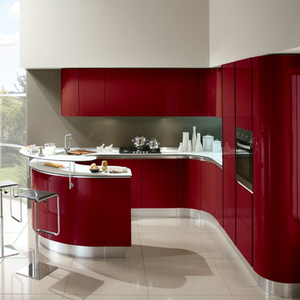 مطبخ هانغتشو فيرمونوز ، أفكار تصميم المطبخ الحديث ، مطبخ أحمر عالي اللمعان ، ورنيش - Product Image 3