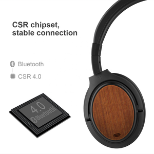 De haute qualité en bois sans fil salut fi stéréo annulation active du bruit bluetooth casque - Product Image 2