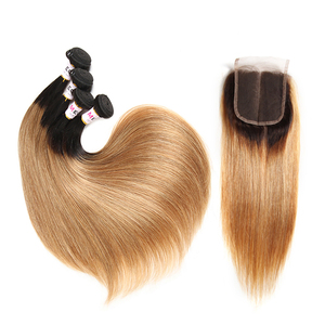 4 Bundles Prime Droite Brésilienne Vierge Extensions de Cheveux Humains <span class=keywords><strong>Plus</strong></span> Dentelle Fermeture - Product Image 1