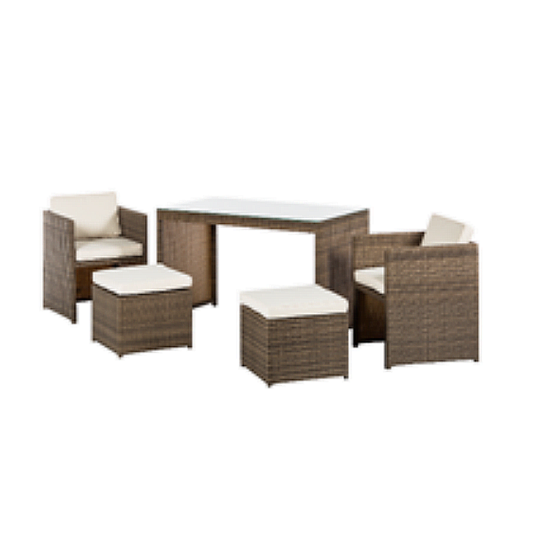 Набор мебели из ротанга, набор из 5 предметов для улицы, современный садовый набор из ротанга и плетения, Размеры 35-60 дней