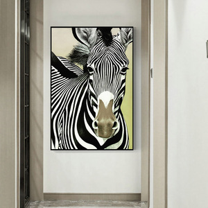 Modern ev dekorasyonu soyut <span class=keywords><strong>zebra</strong></span> boyama hayvanlar tuval yağlıboya - Product Image 5